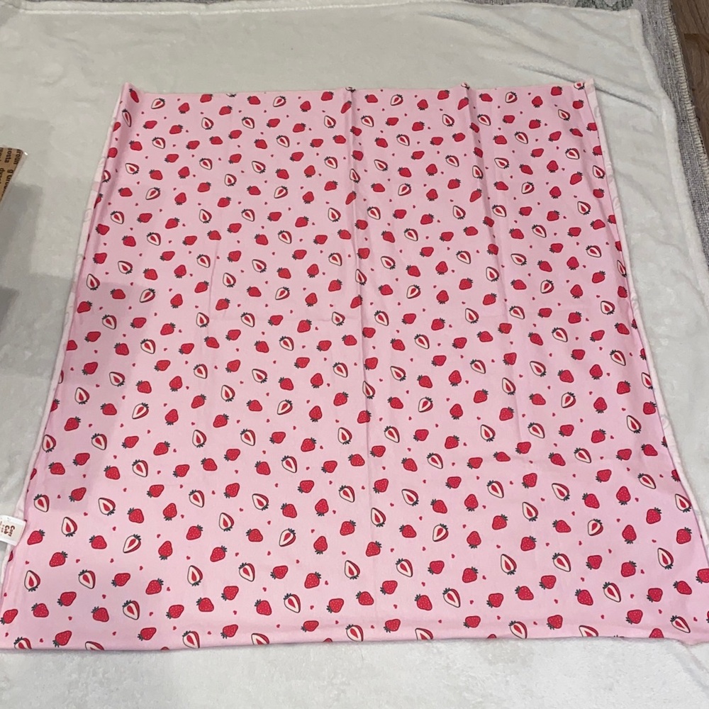Pink Strawberry Patterned Blanket